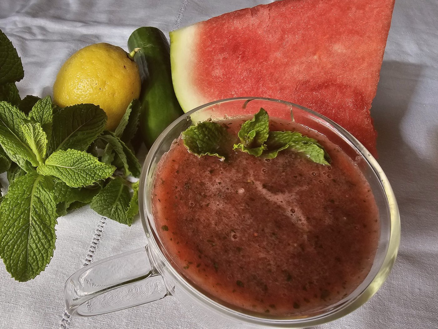 Chilled Mint and Watermelon Soup