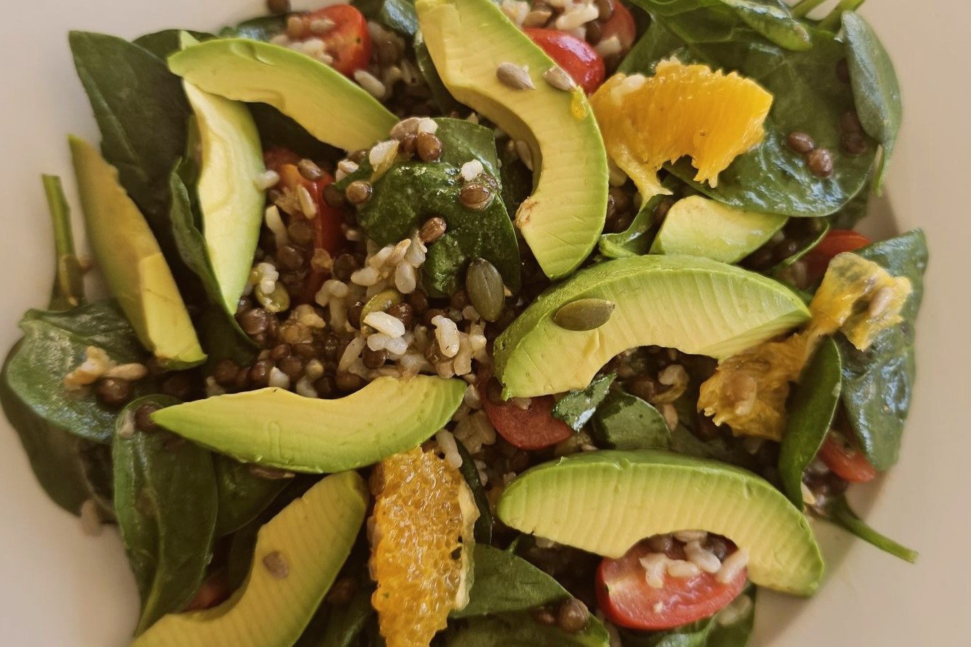 Spinach and Lentil Salad with Citrus Dressing