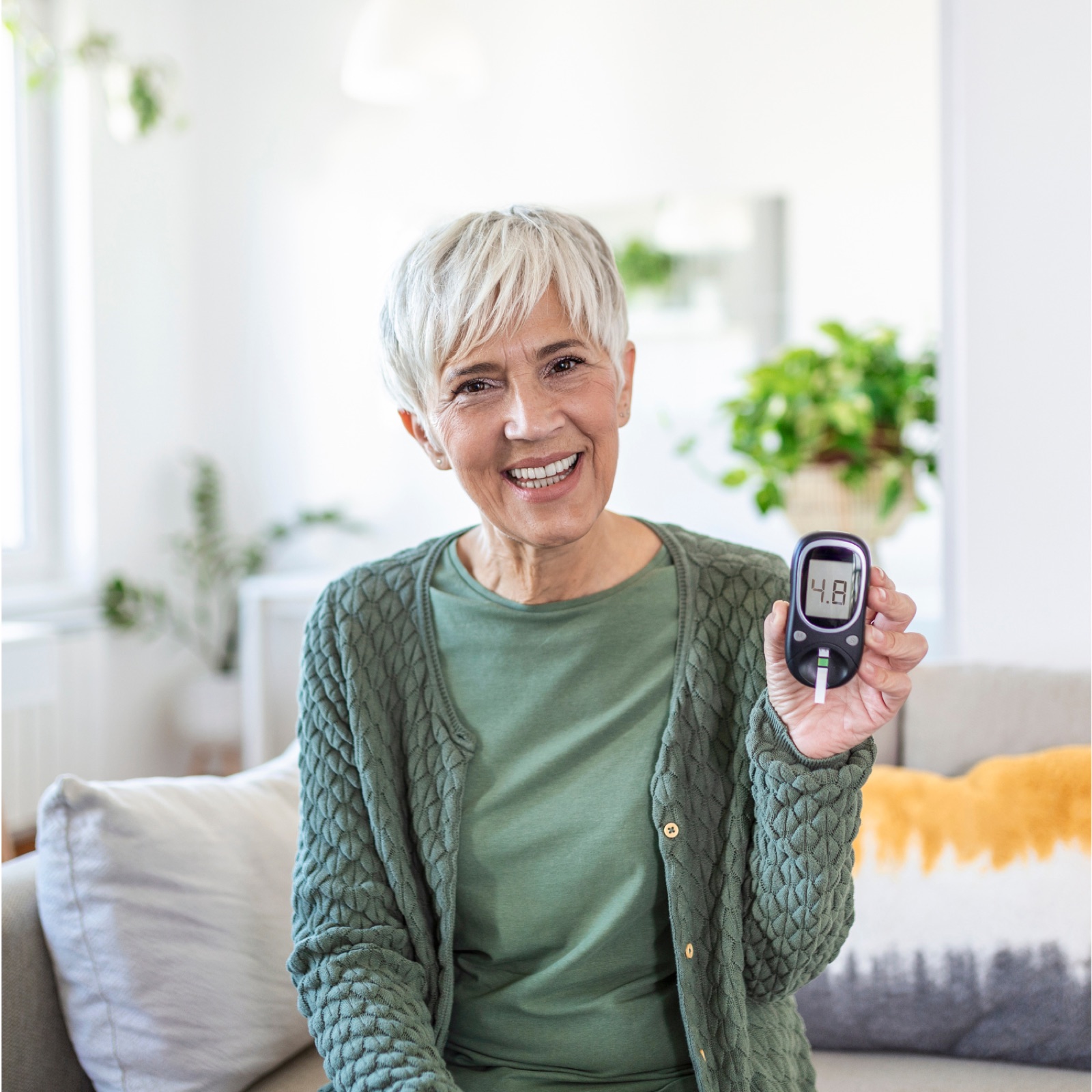 Checking blood glucose with a glucose meter, blood sugar support in Brisbane